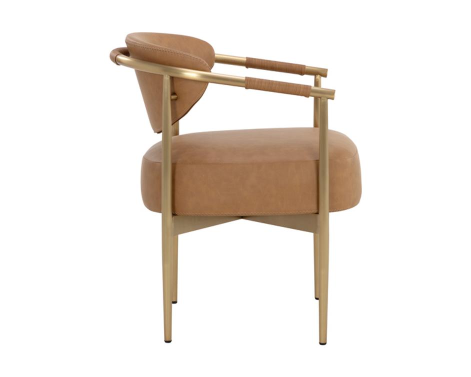HELOISE DINING ARMCHAIR - MILLIKEN COGNAC by Sunpan