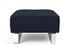 DELUXE EXCESS OTTOMAN in MIXED DANCE BLUE FABRIC WITH Chrome legs 528 by INNOVATION USA