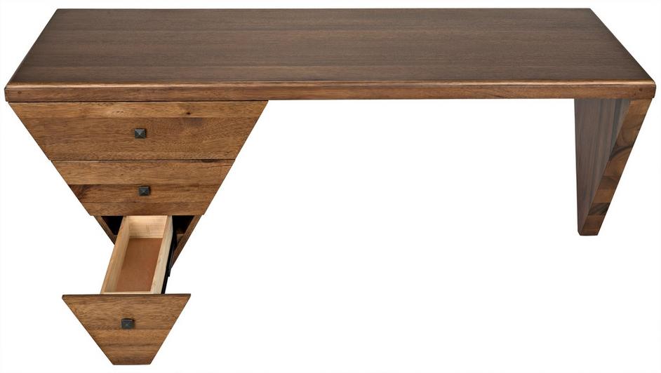 Tetramo Desk, Dark Walnut by Noir Furniture