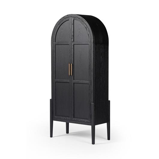 Tolle Panel Door Cabinet In Drifted Mat Blk by FOUR HANDS