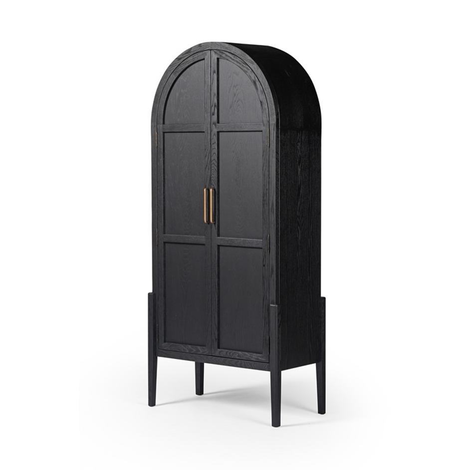 Tolle Panel Door Cabinet In Drifted Mat Blk by FOUR HANDS