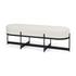 Amelia 55.0L x 18.0W x 18.0H Cream Boucle W/Black Metal Upholstered Bench by Mercana