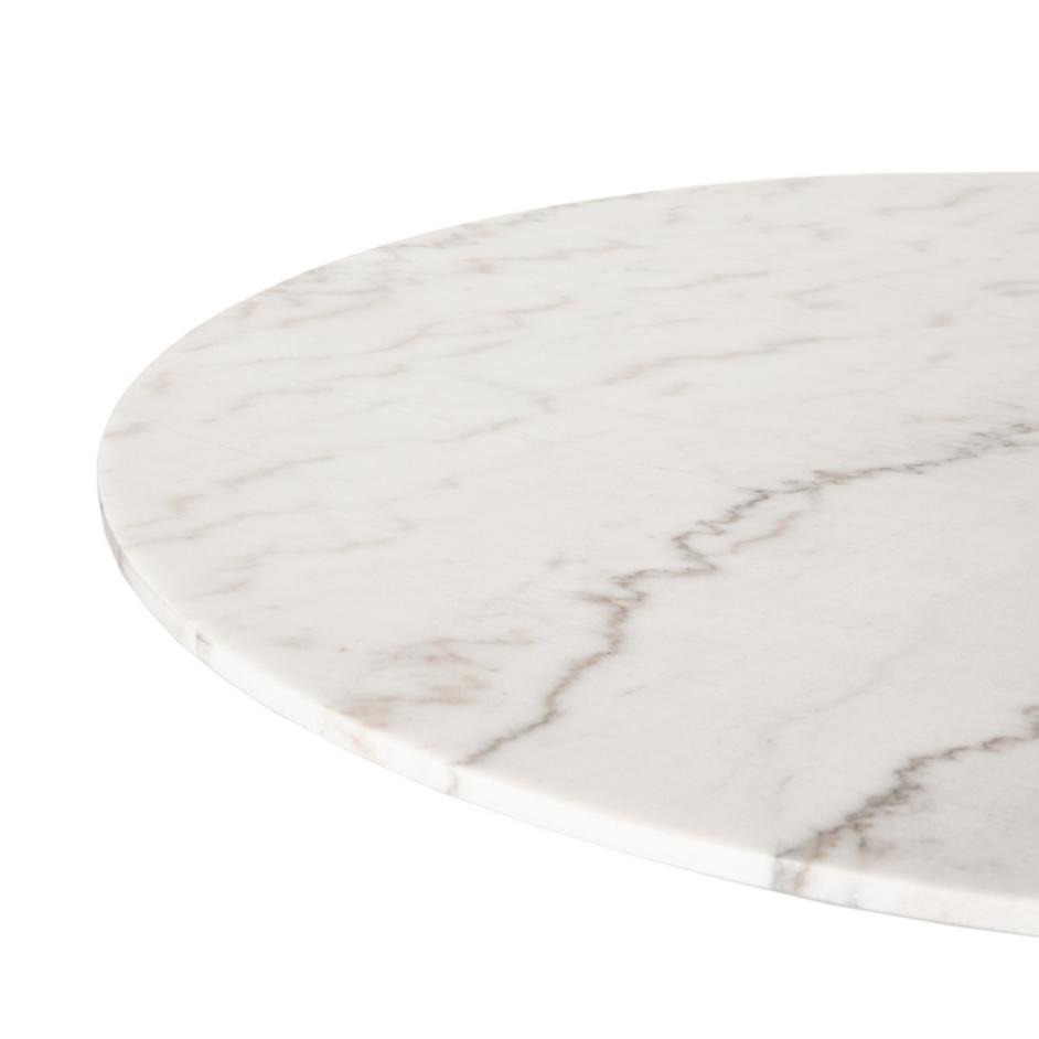 Powell Dining Table In 55" In White Marble by FOUR HANDS