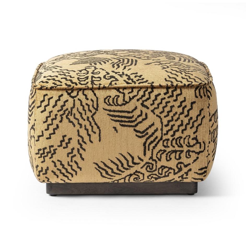 Sinclair Square Ottoman-21" In Balkan Ochre And Sienna Brown by Four Hands