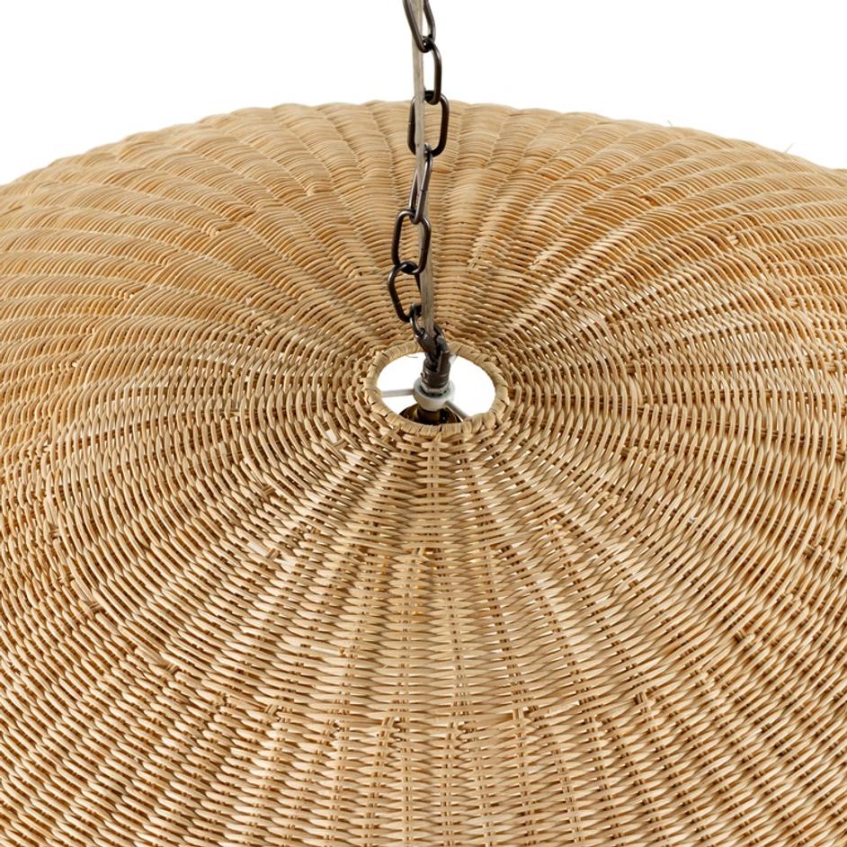 Overscale Woven Rattan Pendant In Natural by FOUR HANDS