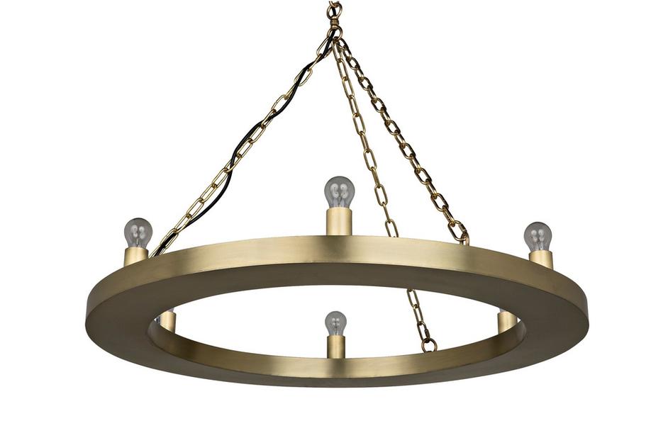 Ciro Chandelier, Metal with Brass Finish by Noir Furniture