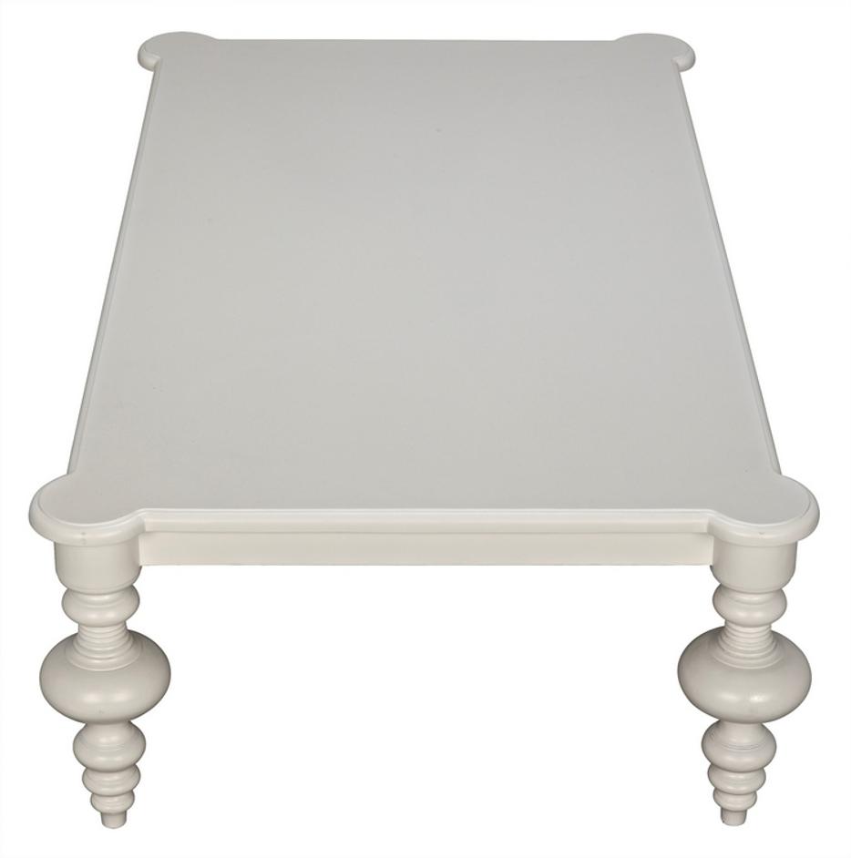 Graff Mahogany and Veneer Coffee Table in Solid White by Noir Furniture