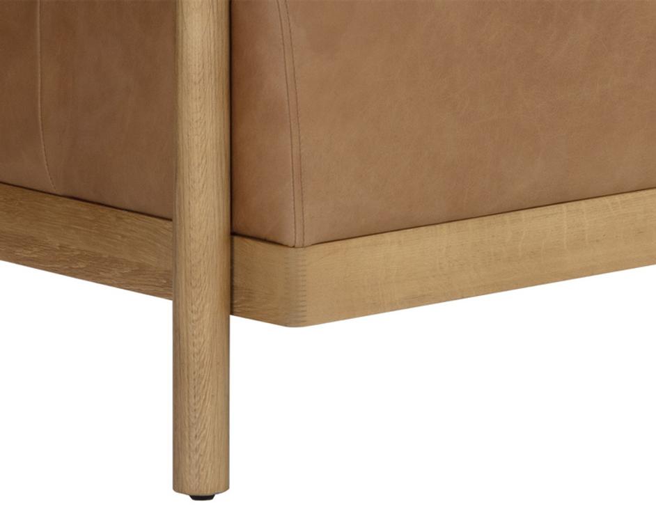 BROMLEY SOFA - RUSTIC OAK - LUDLOW SESAME LEATHER by Sunpan