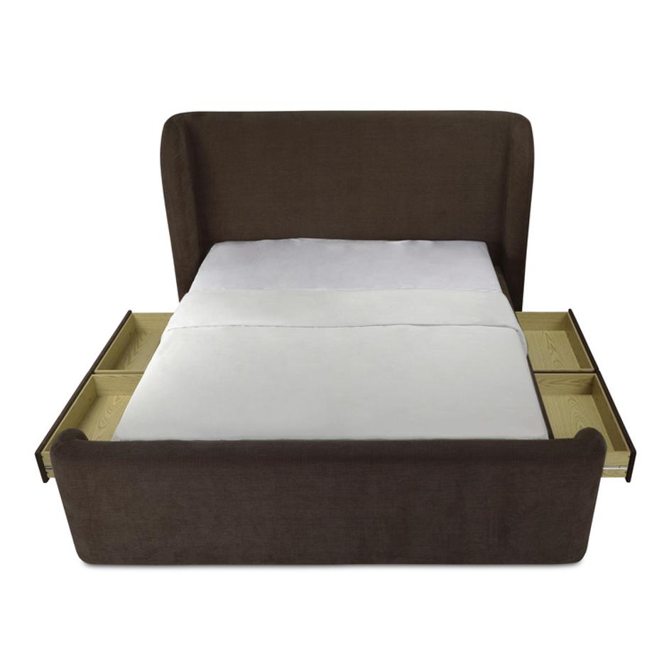 Sophia Queen Storage Bed Brown by Moes Home