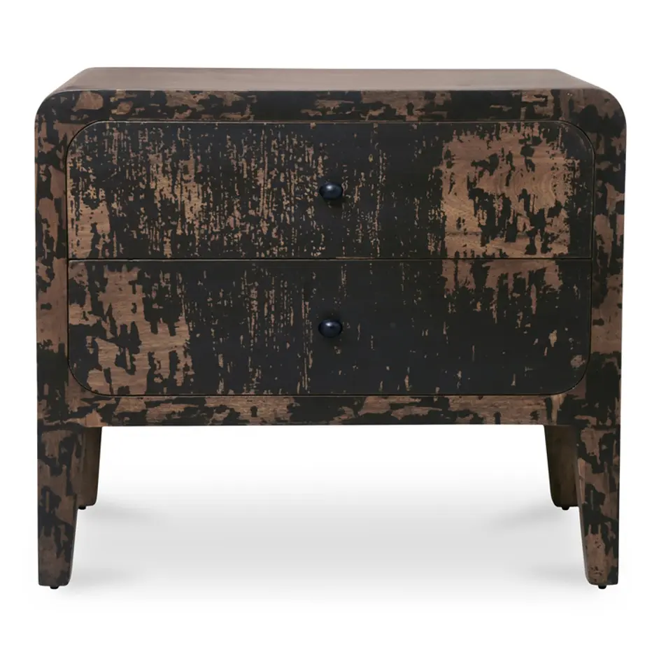 Iris Nightstand Distressed Black by Moes Home