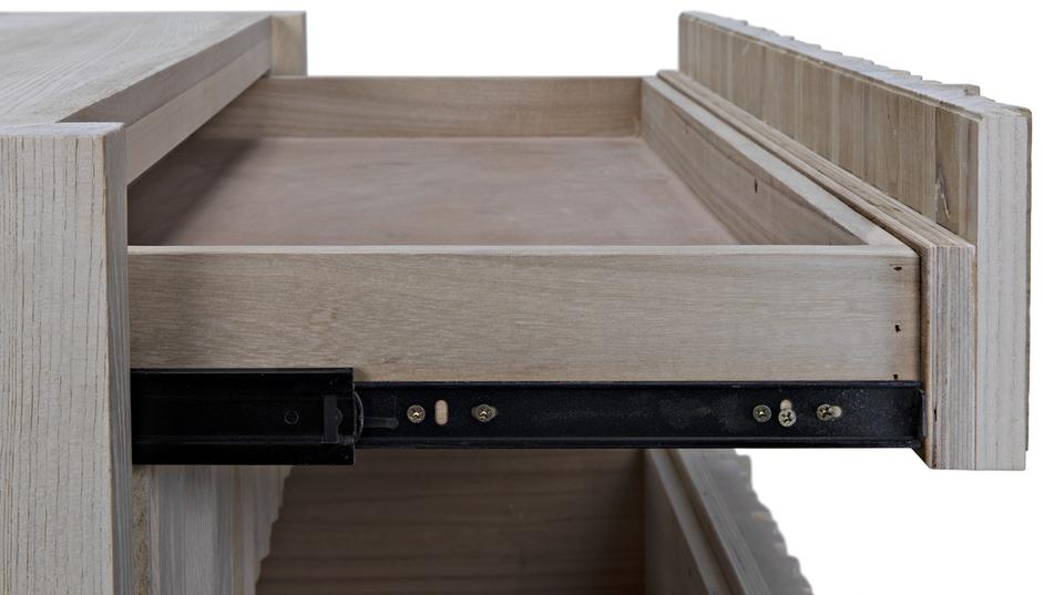 Desdemona 3 Drawer Chest, Bleached Elm by Noir Furniture