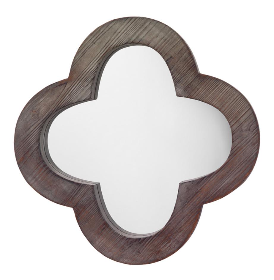 Clover Wood Wall Mirror, Grey Wash by Jamie Young