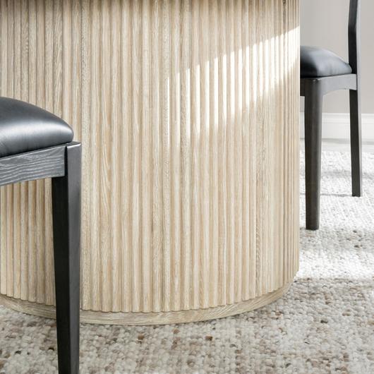 Vander Oak Wood 55" Round Dining Table Cream Washed by Classic Home