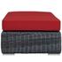 Kindle Outdoor Patio Sunbrella® Rectangle Ottoman In Canvas Red by Modway Furniture