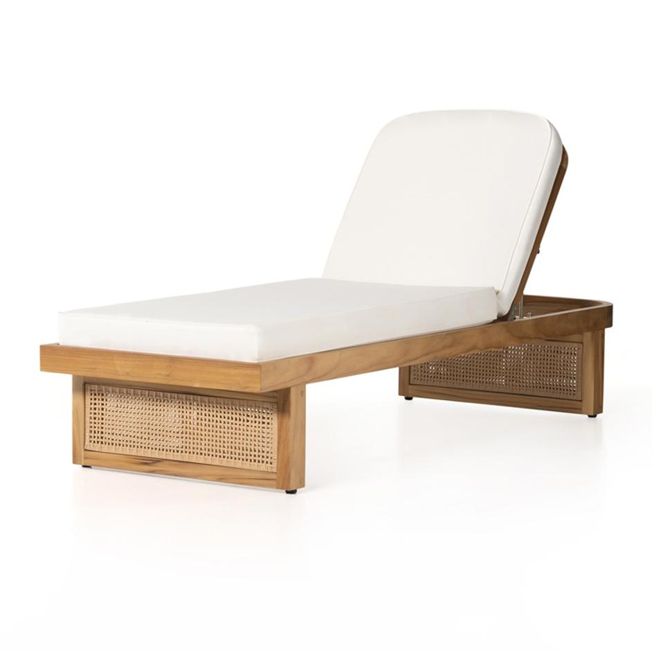Merit Outdoor Chaise Lounge In Natural Teak by FOUR HANDS