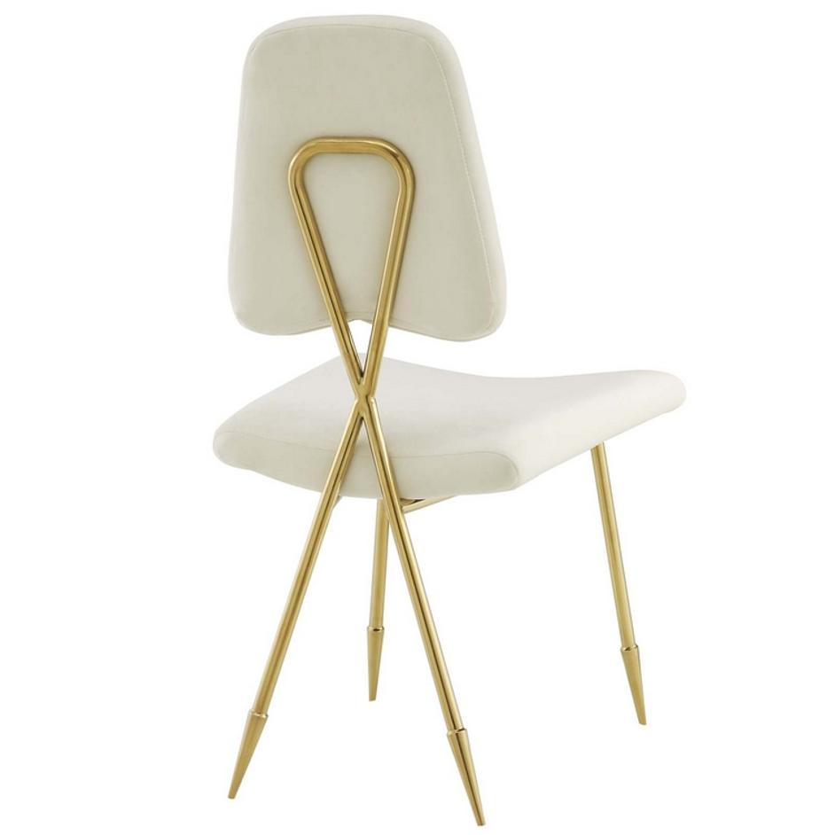 Snyder Performance Velvet Dining Side Chair In Ivory by Modway Furniture