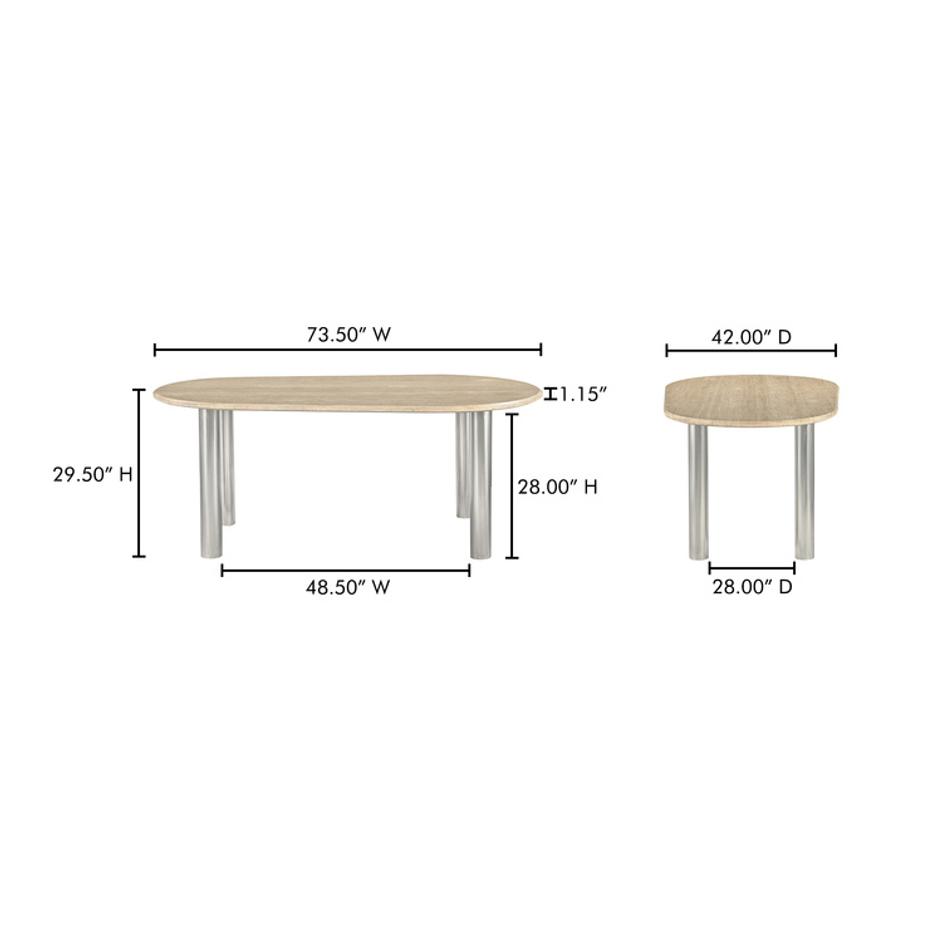Fia Dining Table Travertine by Moes Home