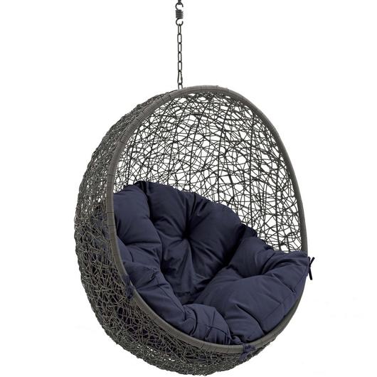 Segreto Outdoor Patio Swing Chair Without Stand In Gray Navy by Modway Furniture