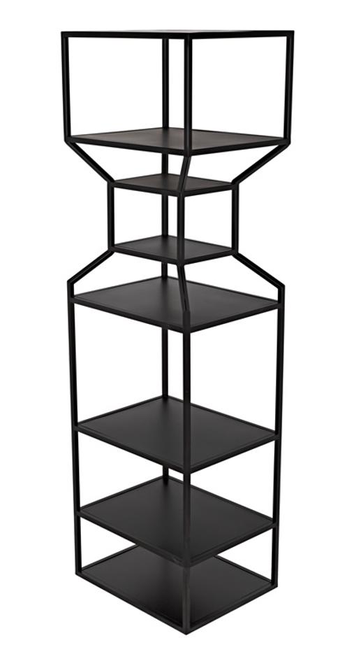 Downtown A Industrial Steel Bookcase in Matte Black by Noir Furniture