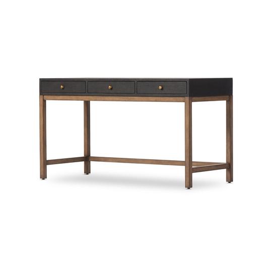 Fiona Desk In Black Raffia by FOUR HANDS