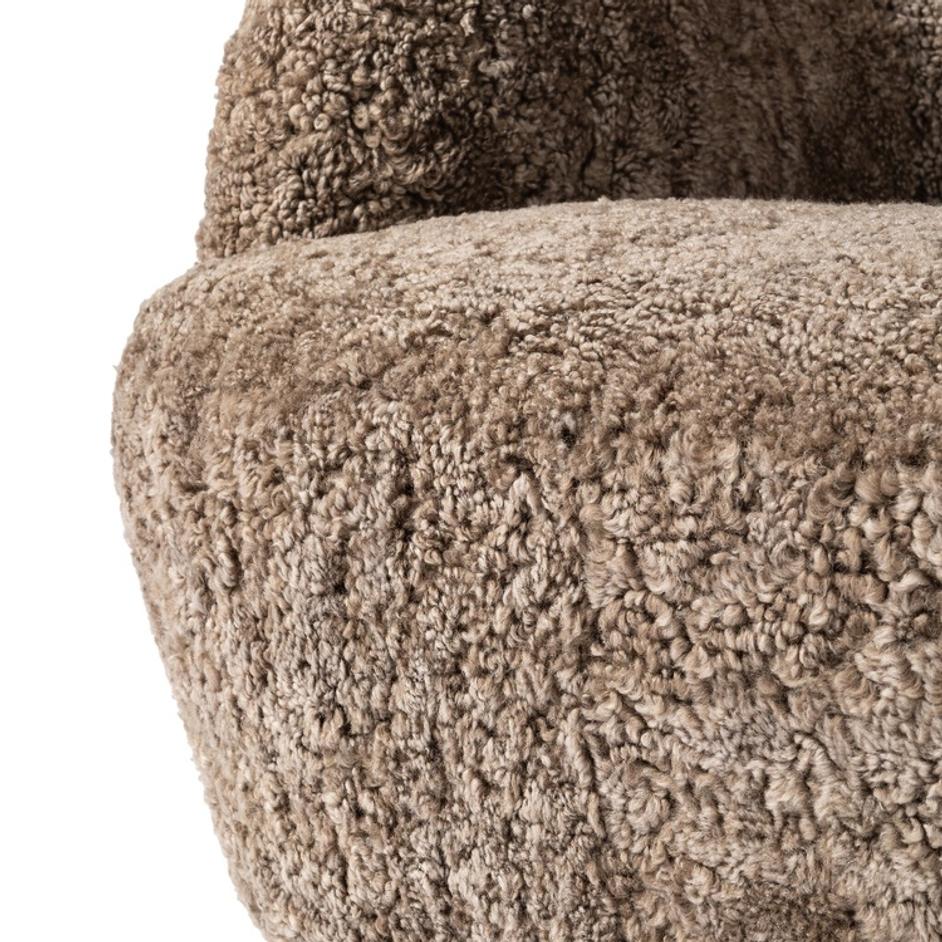 Julius Swivel Chair - Taupe Shearling by Four Hands