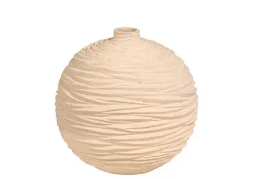 Waves Sphere Vase, Sandstone Natural by PHILLIPS COLLECTION