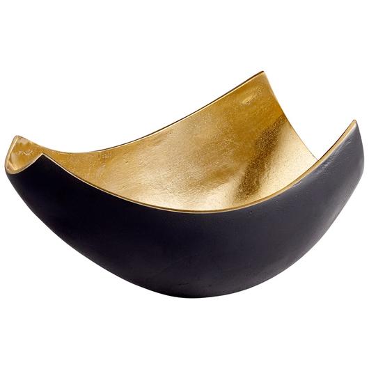 Boema Tray in Matt Black and Gold by Cyan Design