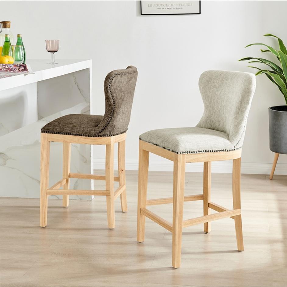 Dorsey Fabric Counter Stool, Pasadena Taupe by New Pacific Direct
