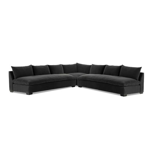 Grant 3-Piece Sectional In Crypton Henry Charcoal And Espresso by Four Hands