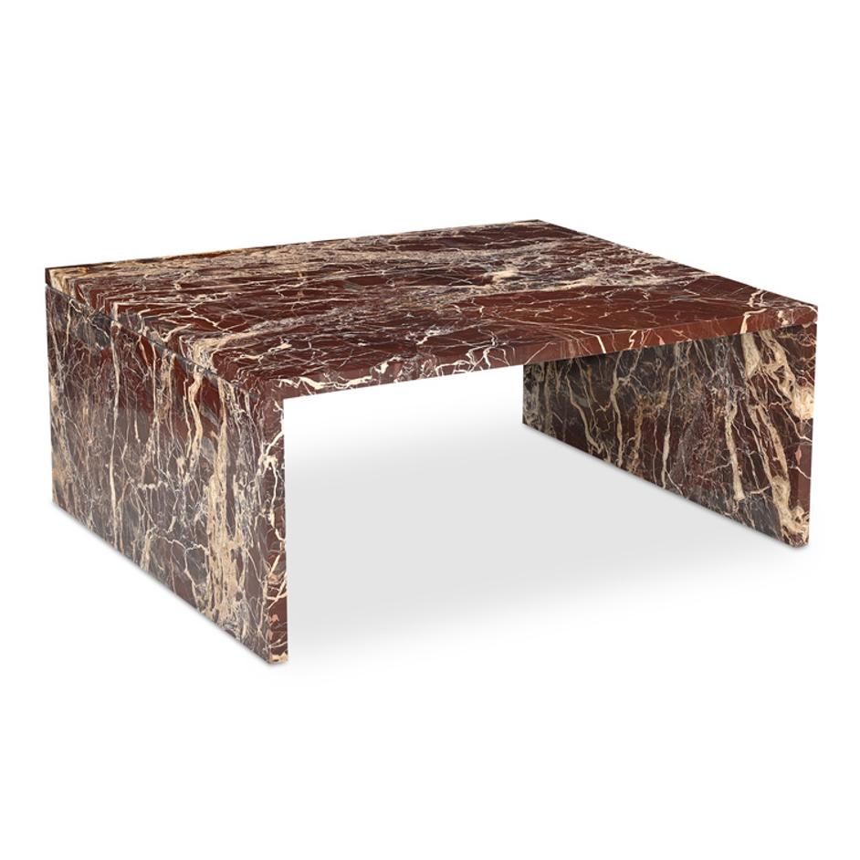Rosa Coffee Table Rosso Levanto Marble by Moes Home