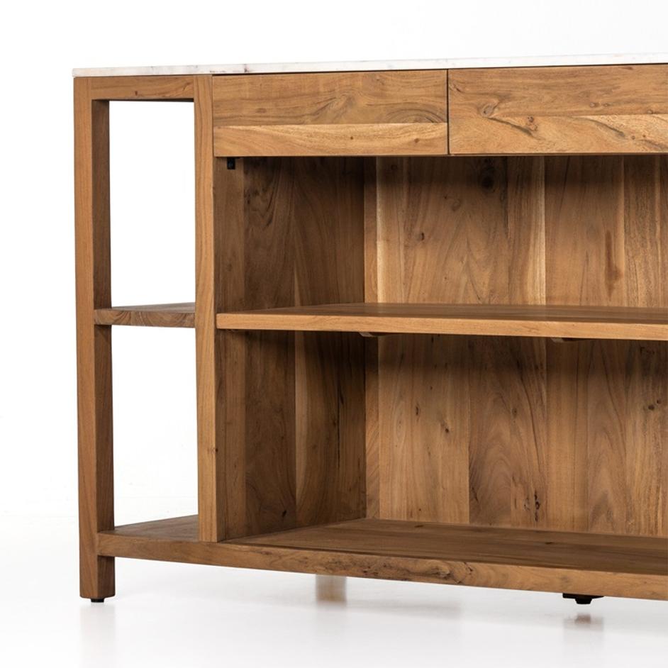 Indira Kitchen Island - White Marble by Four Hands