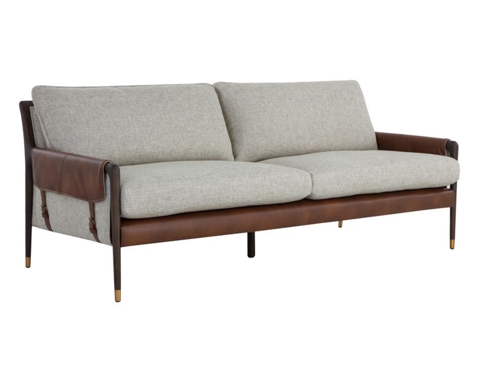 MAUTI SOFA - BROWN - VAULT FOG / BRAVO COGNAC by Sunpan