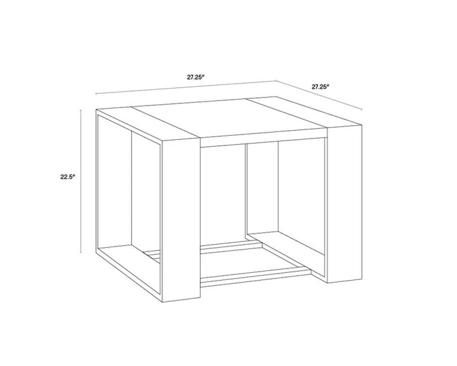 DALTON END TABLE - STAINLESS STEEL - HIGH GLOSS WHITE by Sunpan