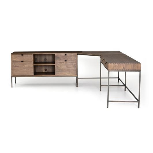 Trey Desk System With Filing Credenza by FOUR HANDS