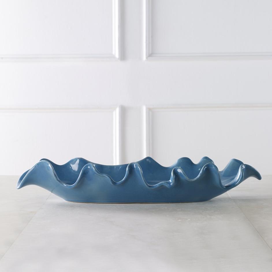 Ruffled Feathers Blue Bowl by Uttermost