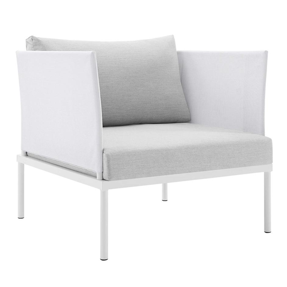 Concord Sunbrella® Outdoor Patio Aluminum Armchair In White Gray by Modway Furniture