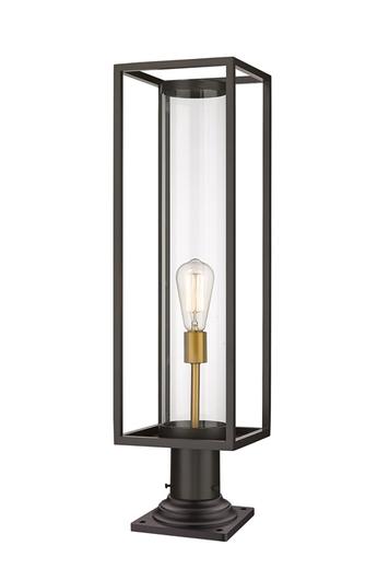 Dunbroch 1 Light Outdoor Pier Mounted Fixture in Deep Bronze + Outdoor Brass Finish by Z-Lite