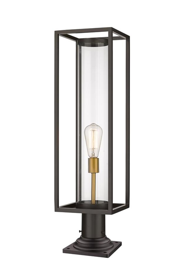 Dunbroch 1 Light Outdoor Pier Mounted Fixture in Deep Bronze + Outdoor Brass Finish by Z-Lite