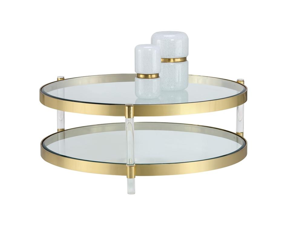 York Coffee Table - Brass by Sunpan