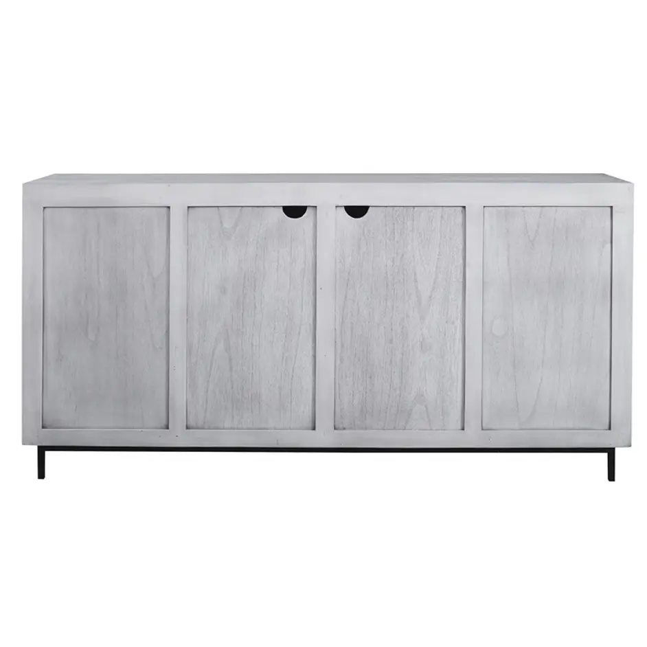 Checkerboard 4 Door Gray Cabinet by Uttermost