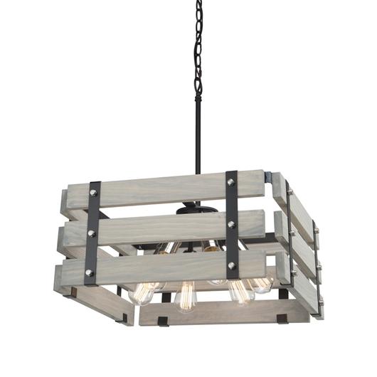 Barnyard AC11496BW Chandelier in Beach Wood by Artcraft