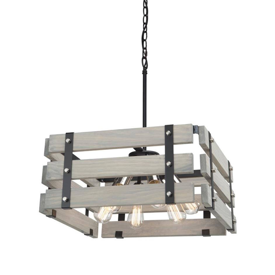 Barnyard AC11496BW Chandelier in Beach Wood by Artcraft