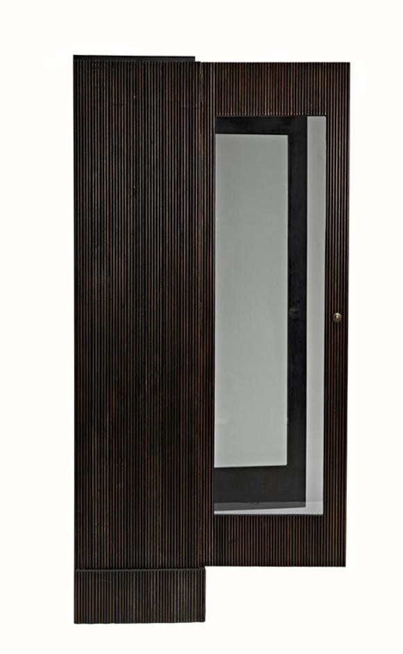 Noho Hutch in Mahogany, Hand-Rubbed Black with Light Brown Accents by Noir Furniture