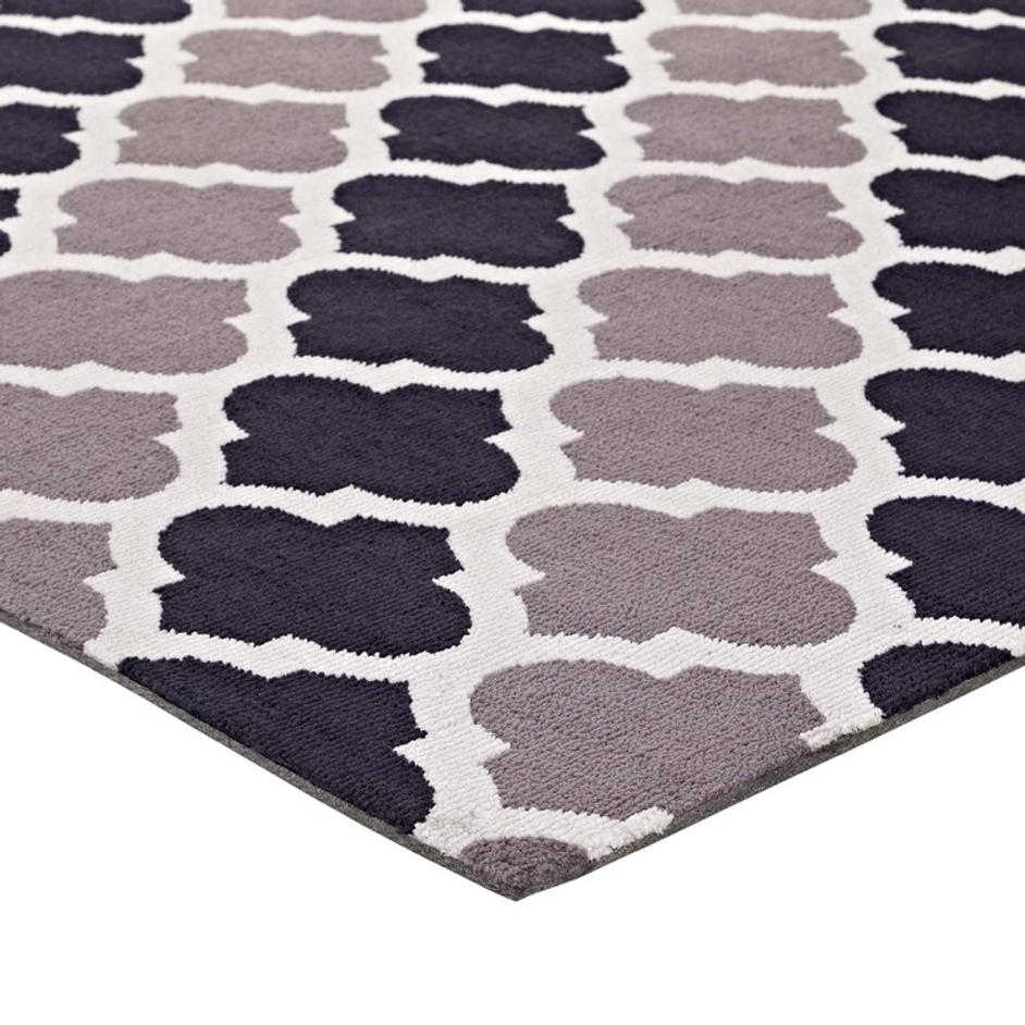 Vaysman Moroccan Trellis 5X8 Area Rug In Charcoal And Black by Modway Furniture