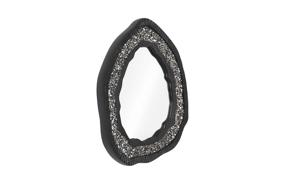 Geode Mirror, Black And Silver, Matte by PHILLIPS COLLECTION