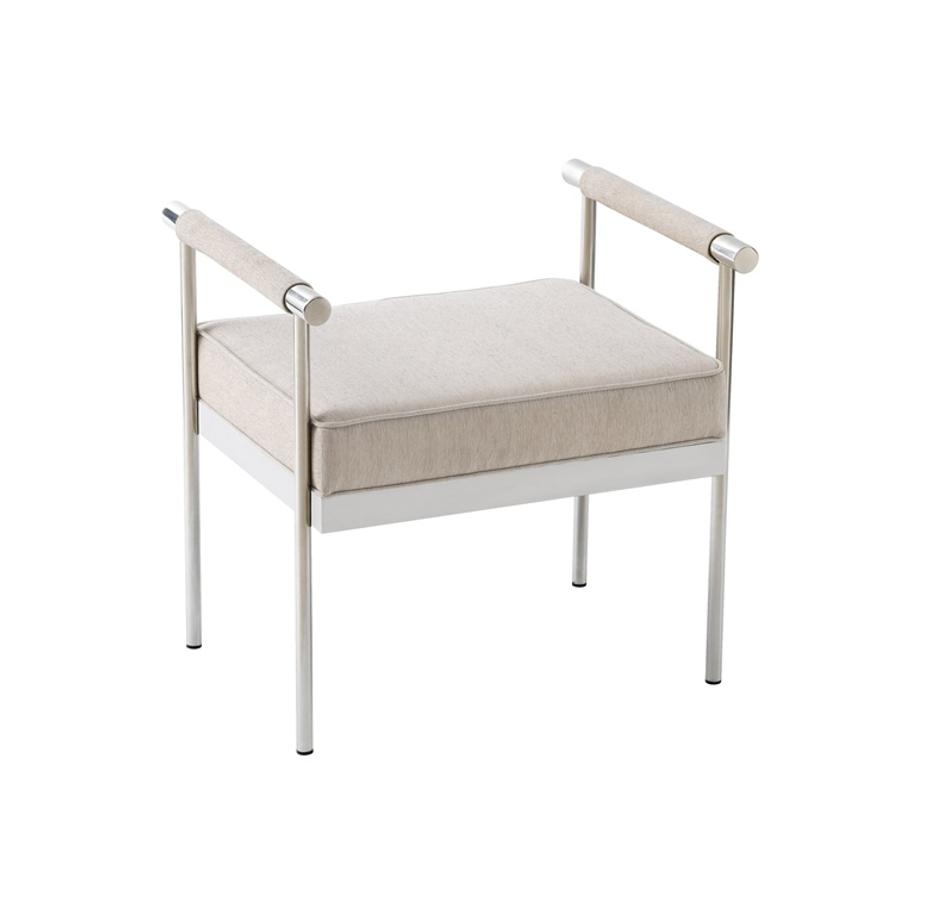 Diva Cream Velvet Bench by tov furniture