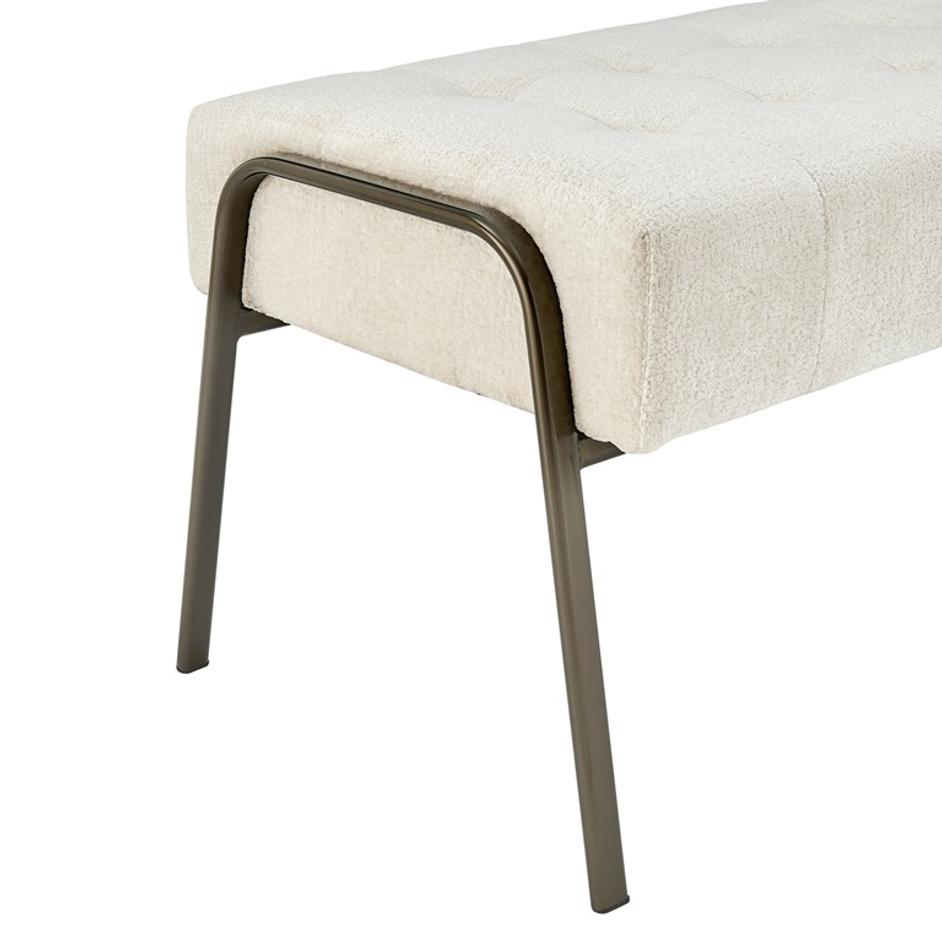 Venturi Fabric Tufted Bench In Opus Cream by New Pacific Direct