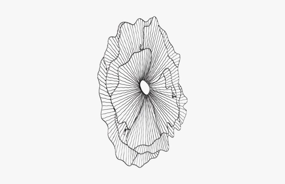 Poppy Flower Wall Art, Silver/Black, Small by Phillips Collection