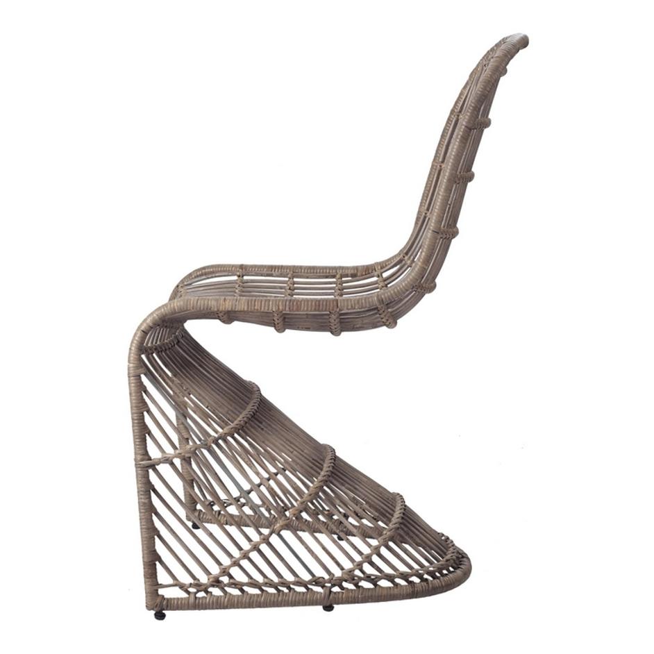 Groovy Rattan Chair In Gray by New Pacific Direct