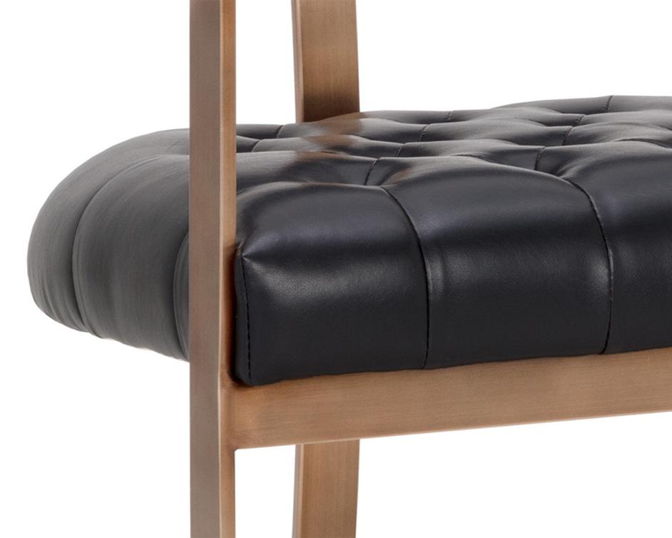 BEAUMONT DINING ARMCHAIR - ANTIQUE BRASS - CANTINA BLACK by Sunpan